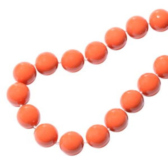 Living Coral Shell Pearl 15-17mm Necklace 20 Inches in Rhodium Over Sterling Sil - Picture 2 of 6